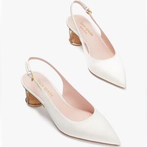 NEW UNWORN Kate Spade Soiree Pumps Sz 8.5 ivory bridal satin NIB
